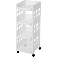 SONGMICS Carrito de Plástico con 4 Niveles- Estantería con Ruedas de PP- Organizador para Cocina y Baño- Estante de…